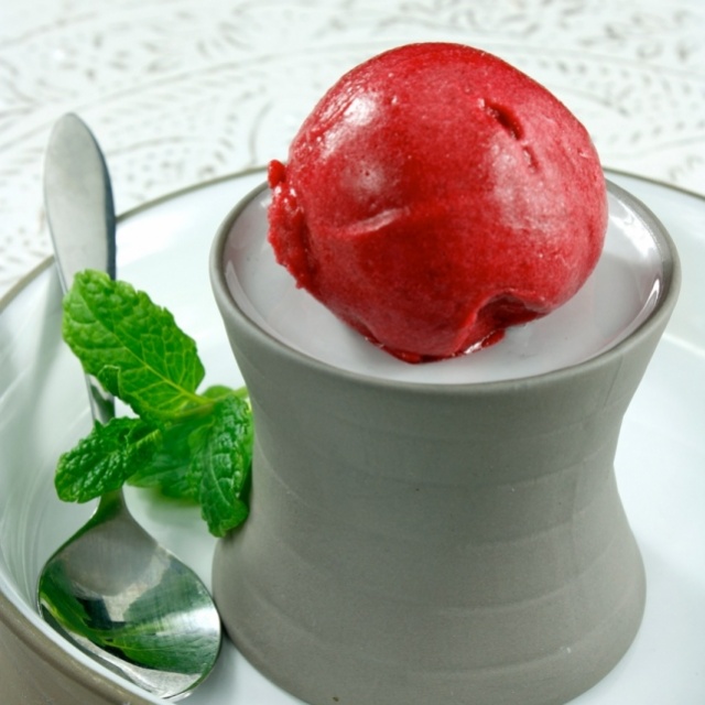 Raspberry, strawberry and lemongrass sorbet