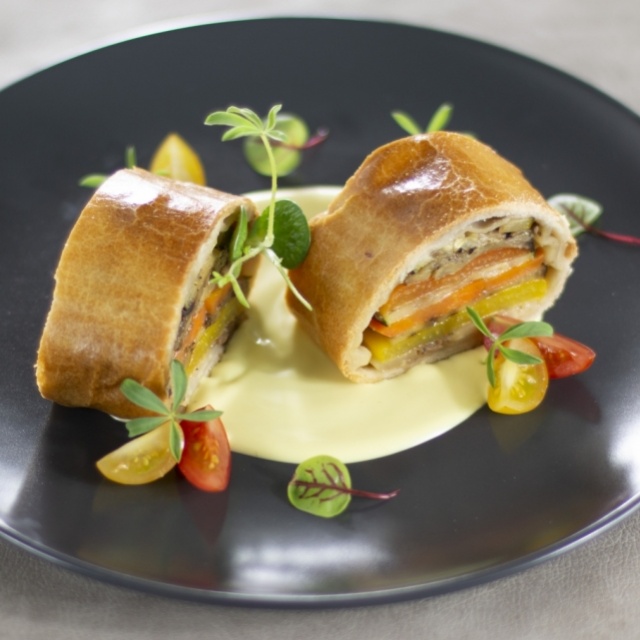 Grilled vegetable strudel