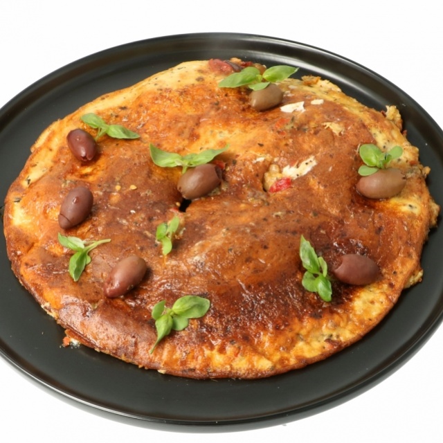 Omelet met ratatouille en geitenkaas 