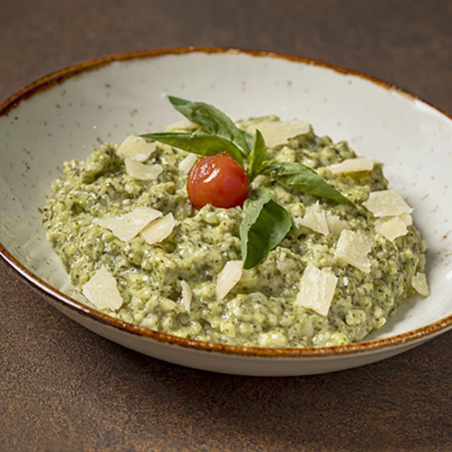 Risotto with Bresc Pesto Verde and Parmigiano