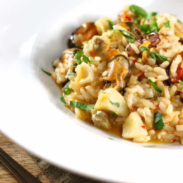 Risotto met schelpdieren